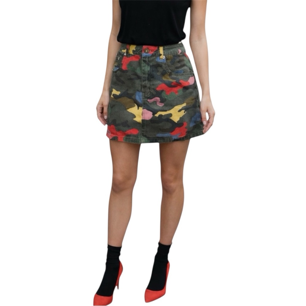 Signature 8 Statement Camo Denim Mini Skirt